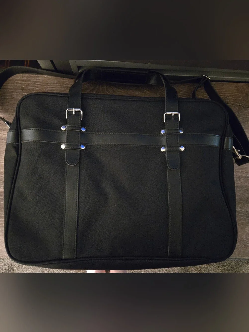 Carolina Herrera Unisex Black Travel Briefcase Weekender Bag Crossbody